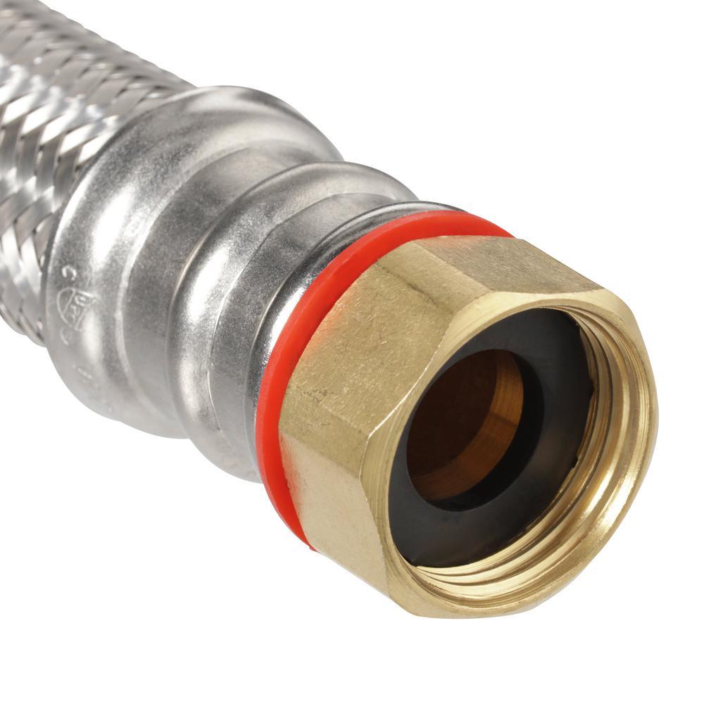 3/4 in. FIP x 3/4 in. MIP x 18 in. Stainless Steel Water Heater Supply Line - Super Arbor