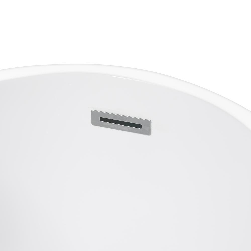 67 in. Acrylic Single Slipper Flatbottom Non-Whirlpool Bathtub in Glossy White - Super Arbor