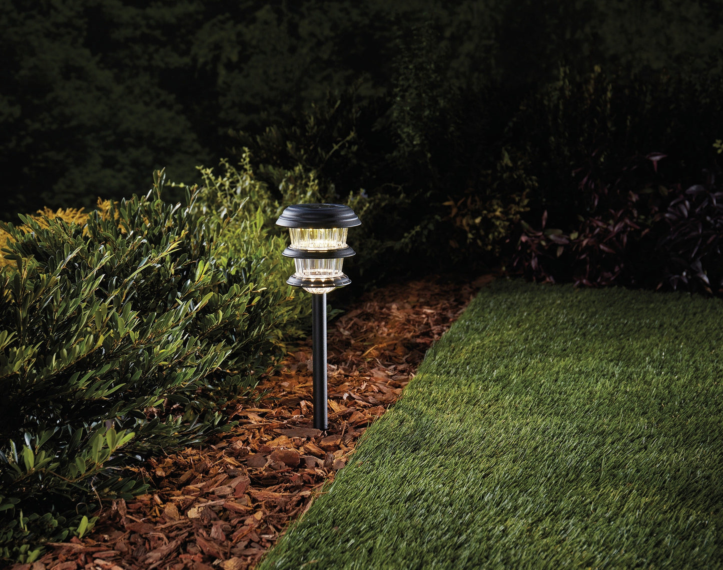 Portfolio 4-Pack 8x Brighter (9.6-Lumen) Black Solar Integrated LED Path Light