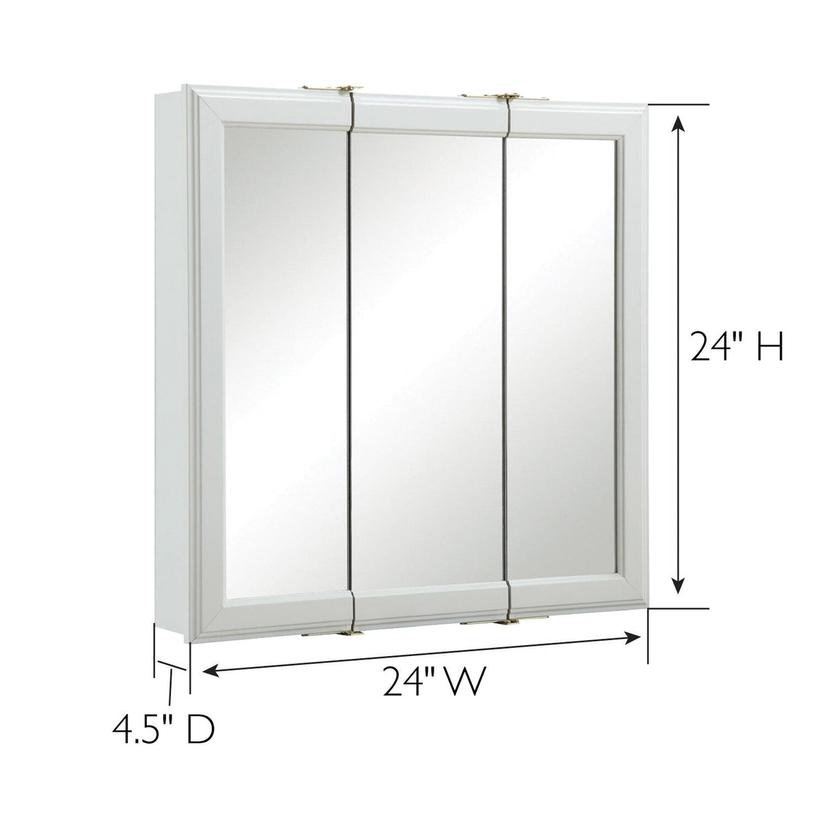 Design House Wyndham 24-in x 24-in Surface Mount White Mirrored Medicine Cabinet