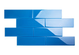Giorbello (Sample) 4x12 Glass Subway Tiles Cobalt Blue 4-in x 12-in Glossy Glass Brick Subway Wall Tile