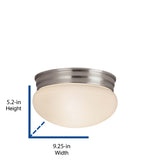 Project Source 9.25-in Brushed Nickel Traditional Flush Mount Light