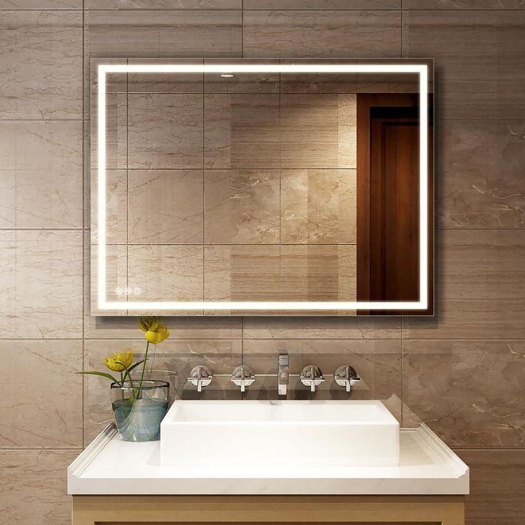 48 in. x 36 in. LED Lighted Single Frameless Bathroom Mirror