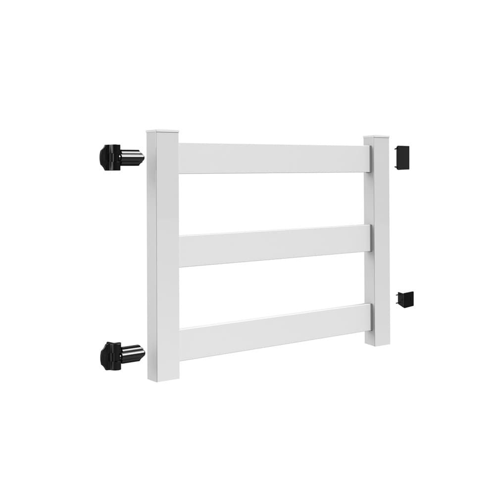Freedom Post and Rail 4-ft H x 5-ft W White Vinyl Fence Gate (Unassembled)