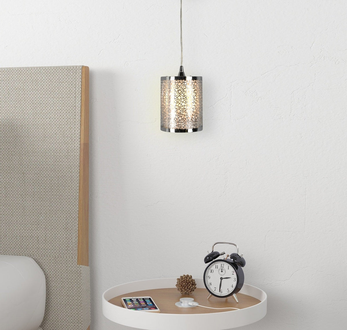 Portfolio Chrome Transitional Teardrop Pendant Light, Adjustable up to 63 in, E26 Base