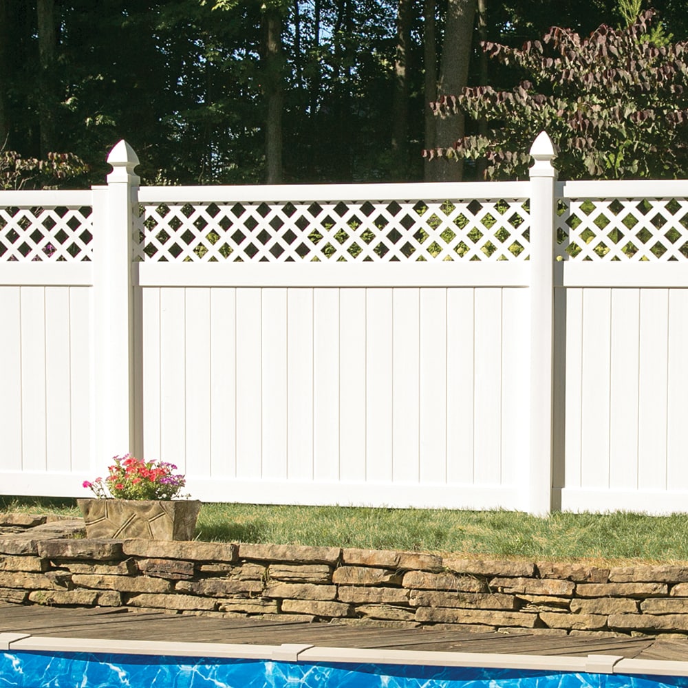 Freedom Conway 9-ft H x 5-in W White Vinyl Line Fence Post (Unassembled)
