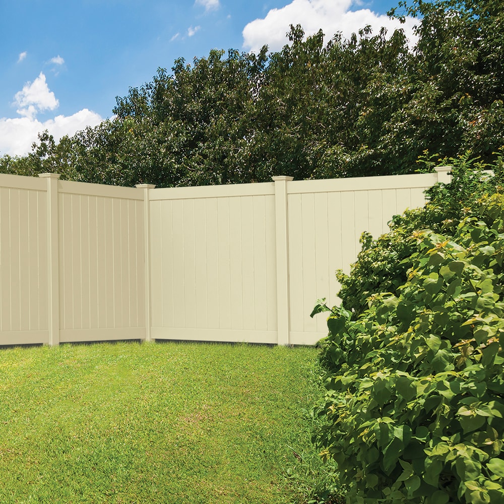 Freedom Hampton 8.5-ft H x 5-in W Sand Vinyl End Fence Post (Assembled)
