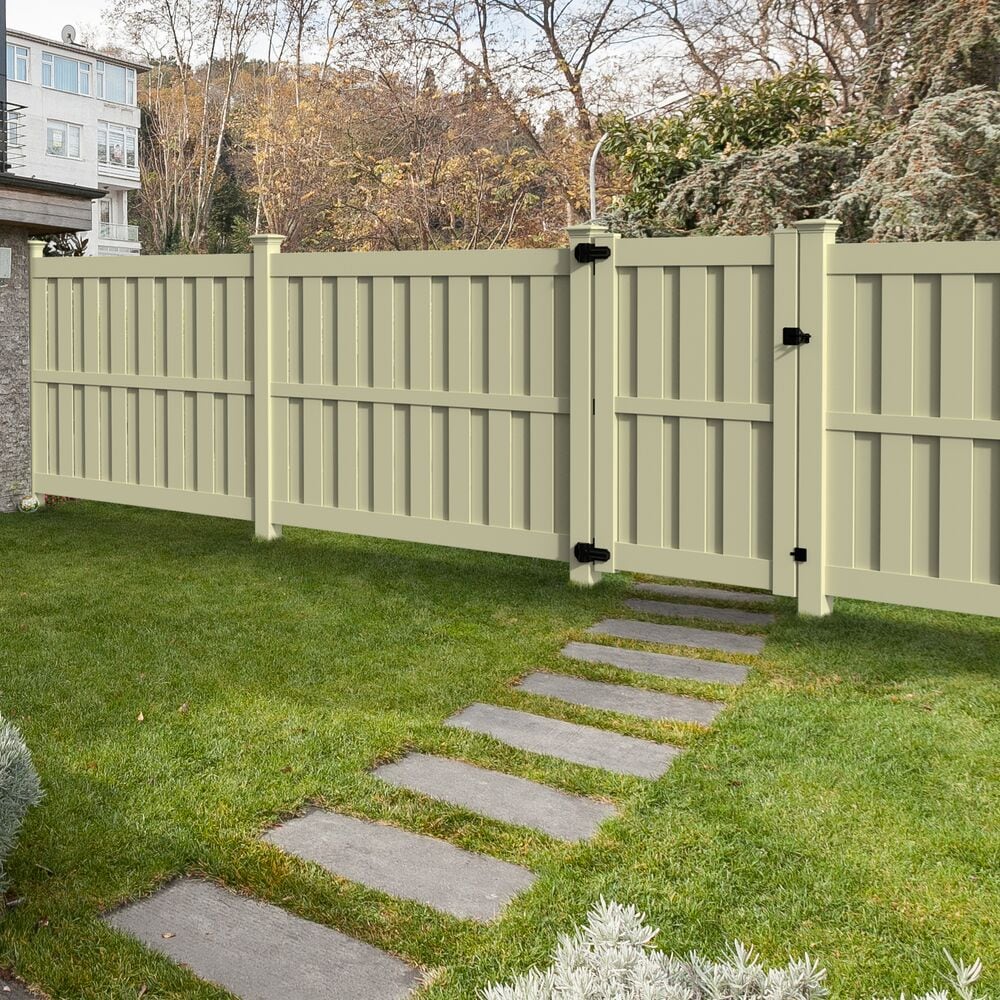 Freedom Birchdale 6-ft H x 8-ft W Sand Privacy Vinyl Fence Panel (Unassembled)