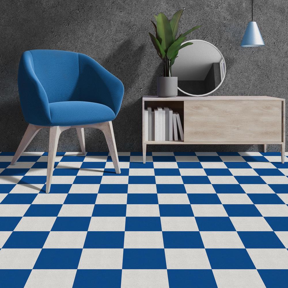 Perfection Floor Tile SodaPop Shoppe White and Blue 20-in x 20-in Water-Resistant Interlocking Luxury Flooring (16.7-sq ft)