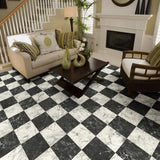 Perfection Floor Tile SodaPop Shoppe Black Marble (4) 20-in x 20-in Water-Resistant Interlocking Luxury Vinyl Tile Flooring, 16.7-sq ft Carton