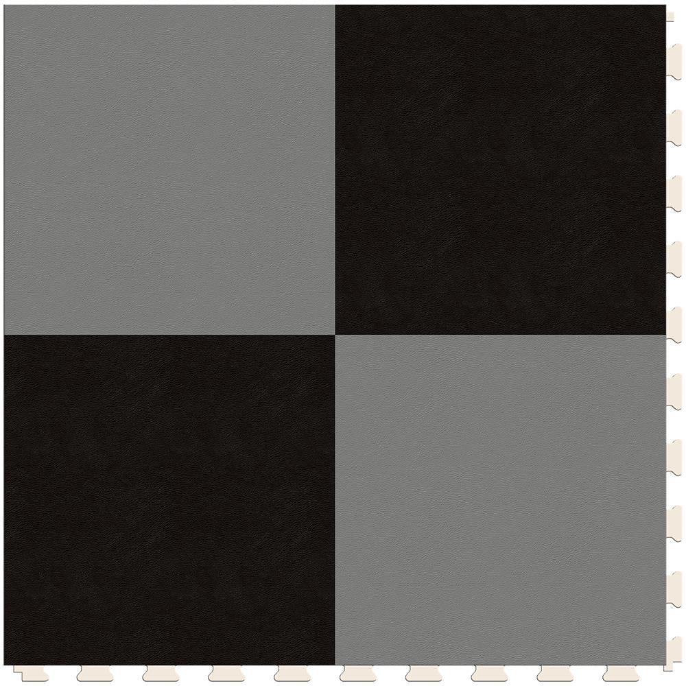 Perfection Floor Tile SodaPop Shoppe Silver and Black 20-in x 20-in Water-Resistant Interlocking Luxury Flooring (16.7-sq ft)