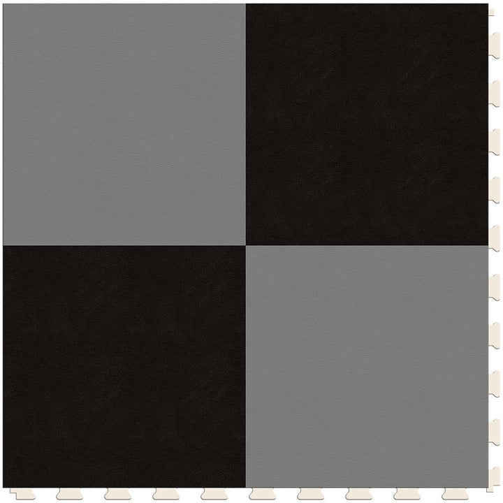 Perfection Floor Tile SodaPop Shoppe Silver and Black 20-in x 20-in Water-Resistant Interlocking Luxury Flooring (16.7-sq ft)