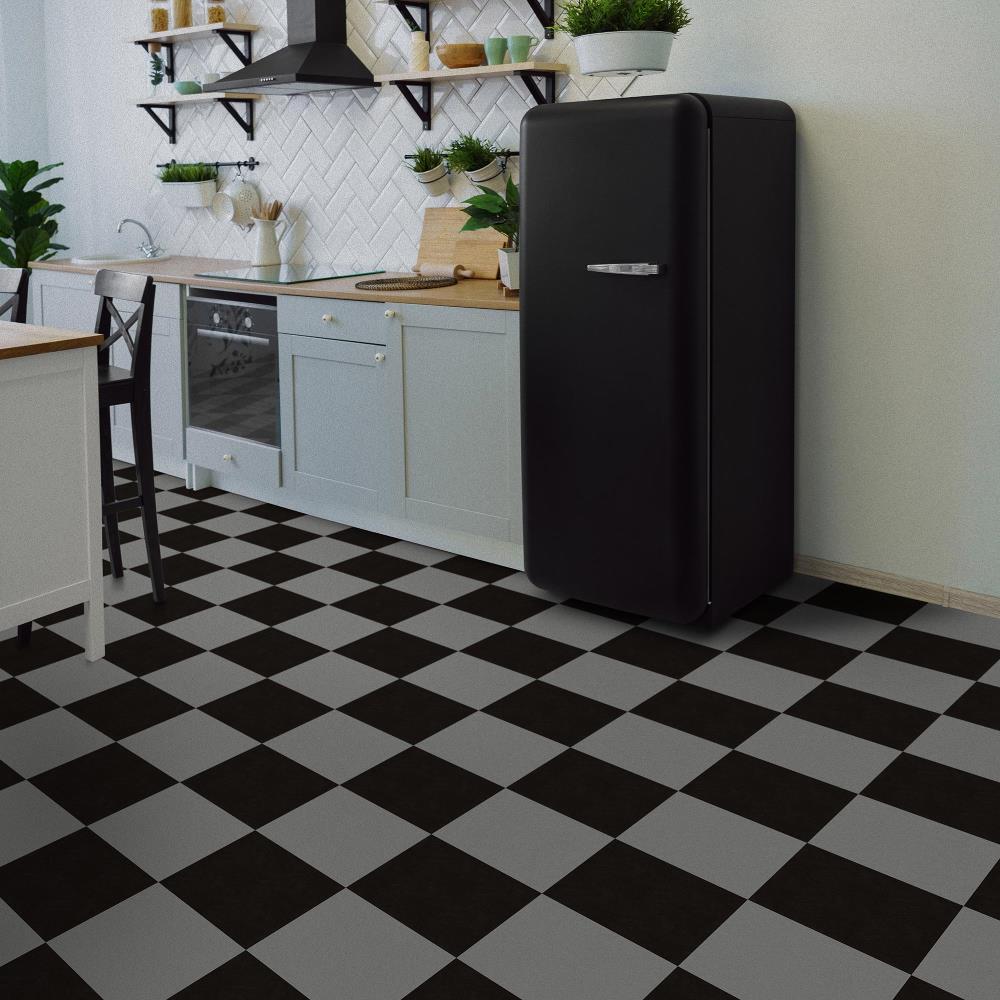 Perfection Floor Tile SodaPop Shoppe Black and Dark Gray 20-in x 20-in Water Resistant Interlocking Luxury Flooring (16.7-sq ft)