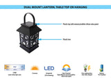 Portfolio 7.2-in Texas Star Solar Lantern Light, Black Plastic, 4.84-in W