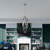 Progress Lighting Equinox 6-Light Brushed Nickel Transitional Globe Large Hanging Pendant Light