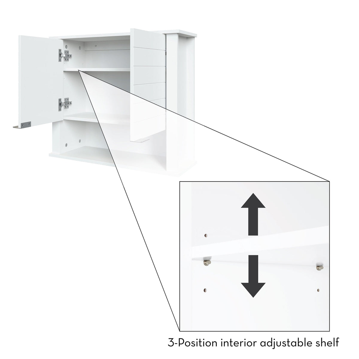 RiverRidge Madison 22.88-in x 19.88-in x 7.88-in White Bathroom Wall Cabinet