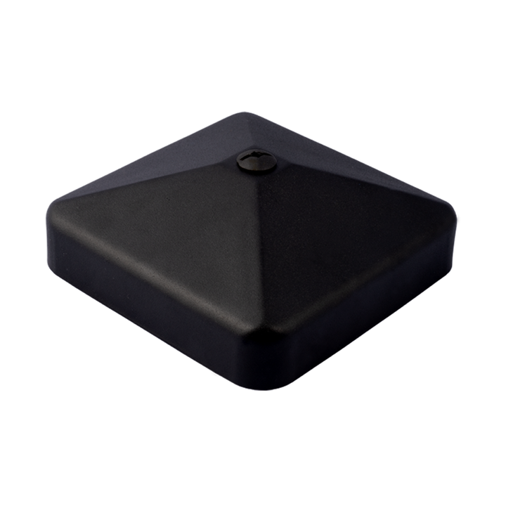 Fence Armor 4-in x 4-in Post Cap Powder Coated Black Metal Deck Post Cap