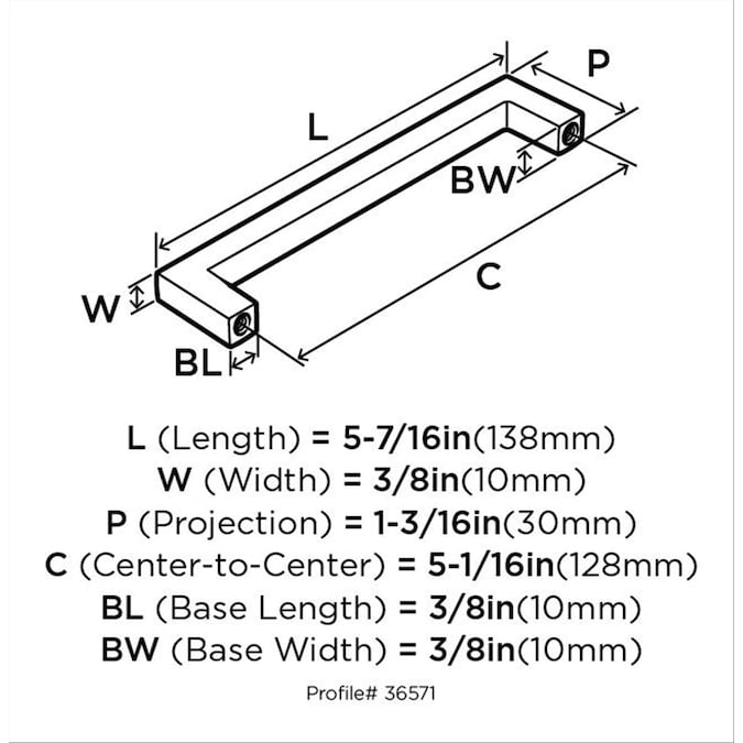Amerock Monument 5-1/16-in Center to Center Polished Chrome Rectangular Bar Drawer Pulls