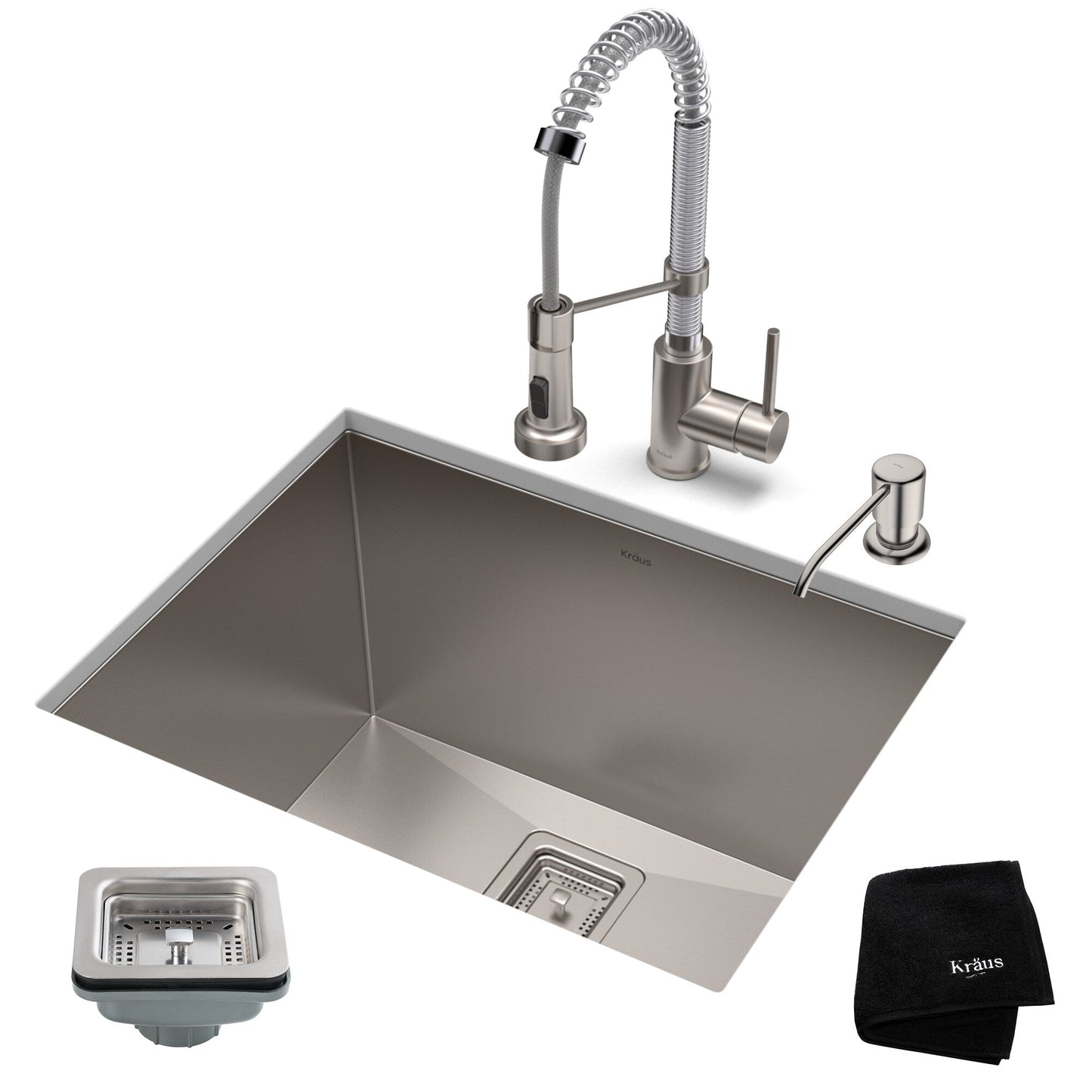 Kraus Stainless Steel Undermount Laundry Sink with Faucet and Drain