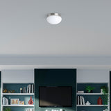 Project Source 9.25-in Brushed Nickel Traditional Flush Mount Light