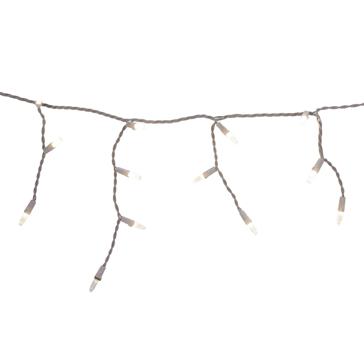GE StayBright 100-Count Sparkling White Mini LED Plug-In Christmas Icicle Lights, Warm White, 10.8-ft Lighted Length