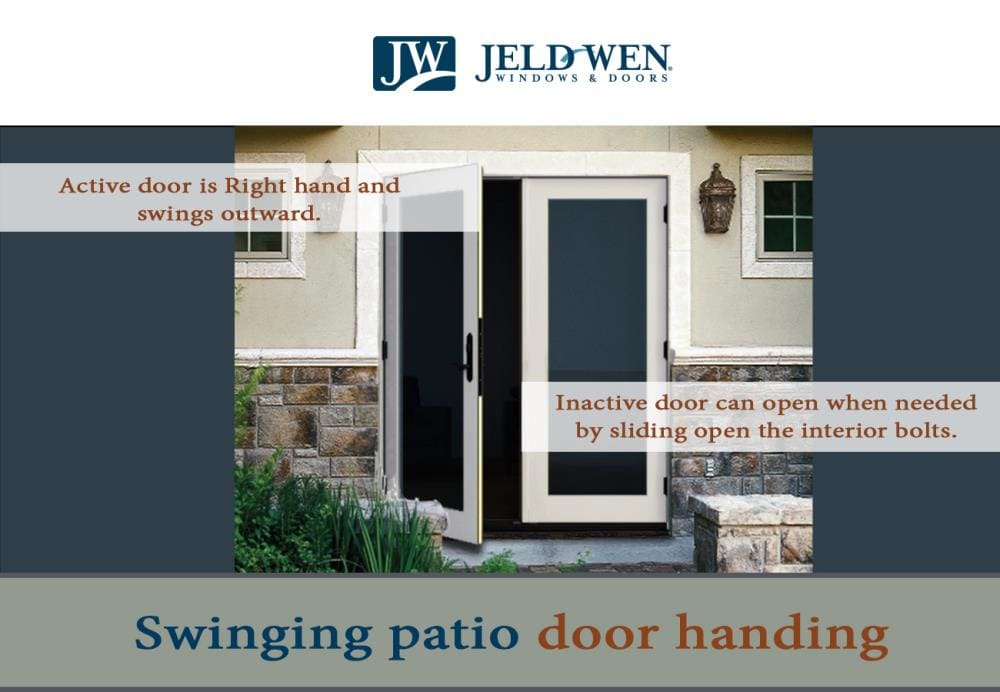 JELD-WEN 72-in x 80-in Fiberglass French, Right-hand outswing – feature callout