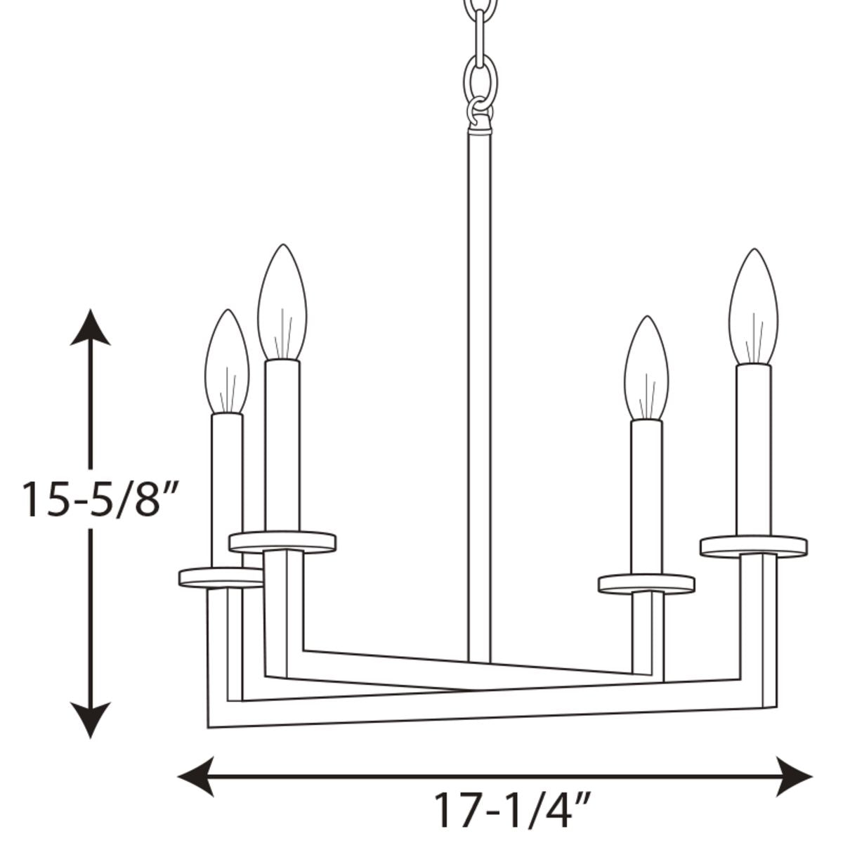 Progress Lighting Blakely 4-Light Black Modern/Contemporary Chandelier