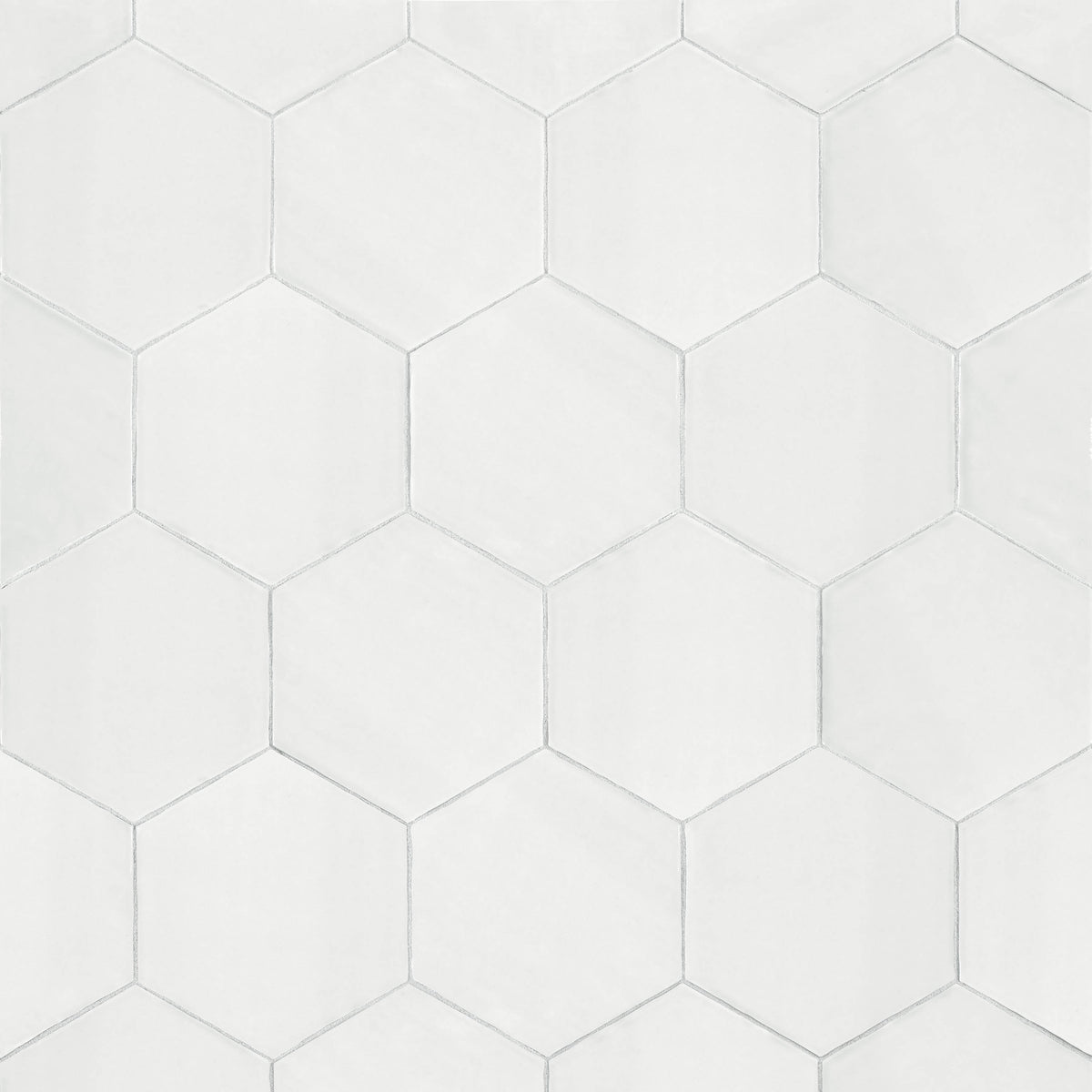 Satori Talesso Snowfall 6-in x 7-in Glossy Ceramic Encaustic Hexagon Wall Tile product image