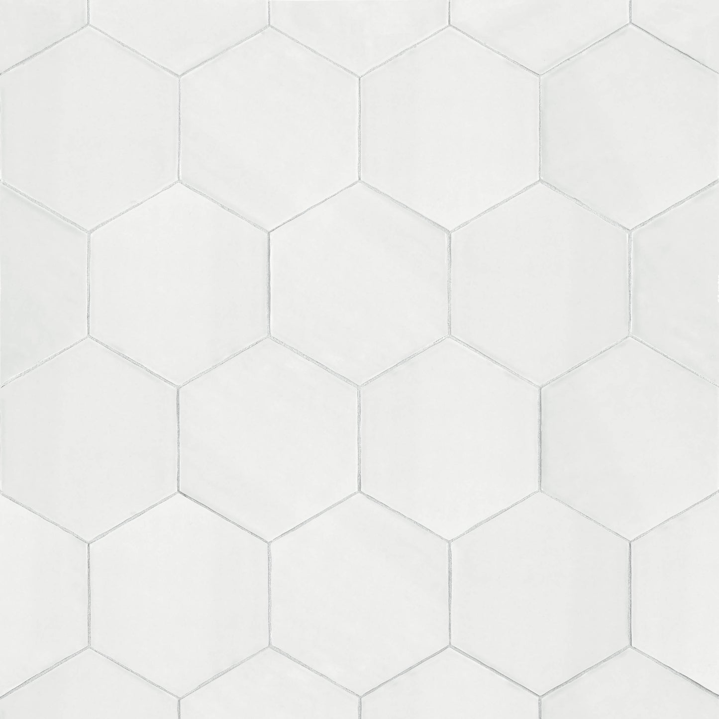 Satori Talesso Snowfall 6-in x 7-in Glossy Ceramic Encaustic Hexagon Wall Tile product image