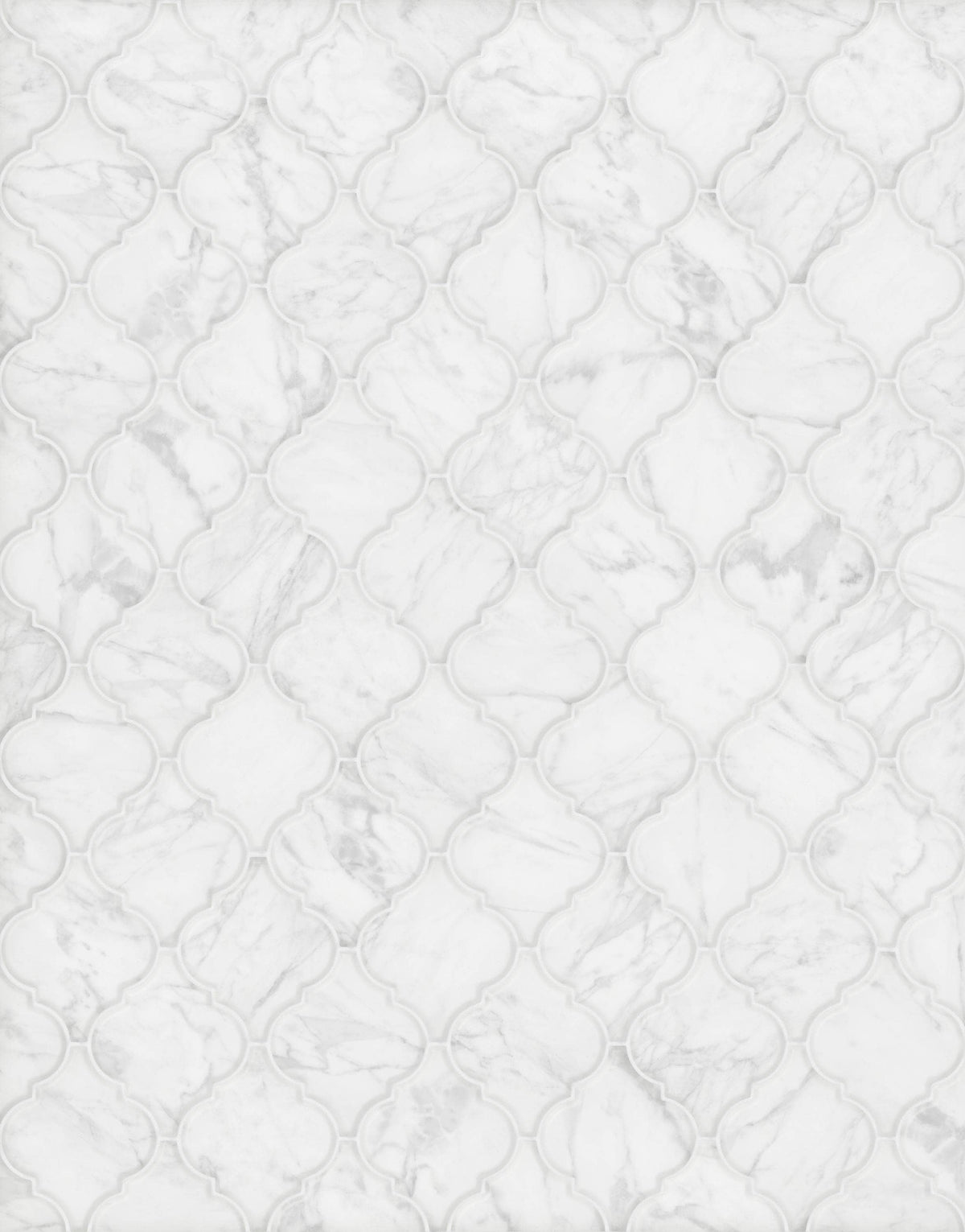 Satori Mercato Bianco 11-in x 13-in Matte Glass Marble Look Arabesque Mosaic Floor and Wall Tile (0.97-sq. ft/ Piece)
