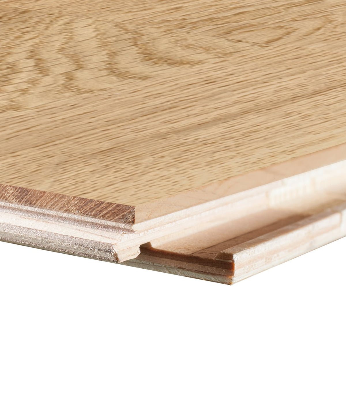 allen + roth European white oak Brushed is an Oak wood floor with brown, a wire brushed texture, and a low-gloss finish that highlights the wood’s natural variation hardwood flooring — surface grain detail