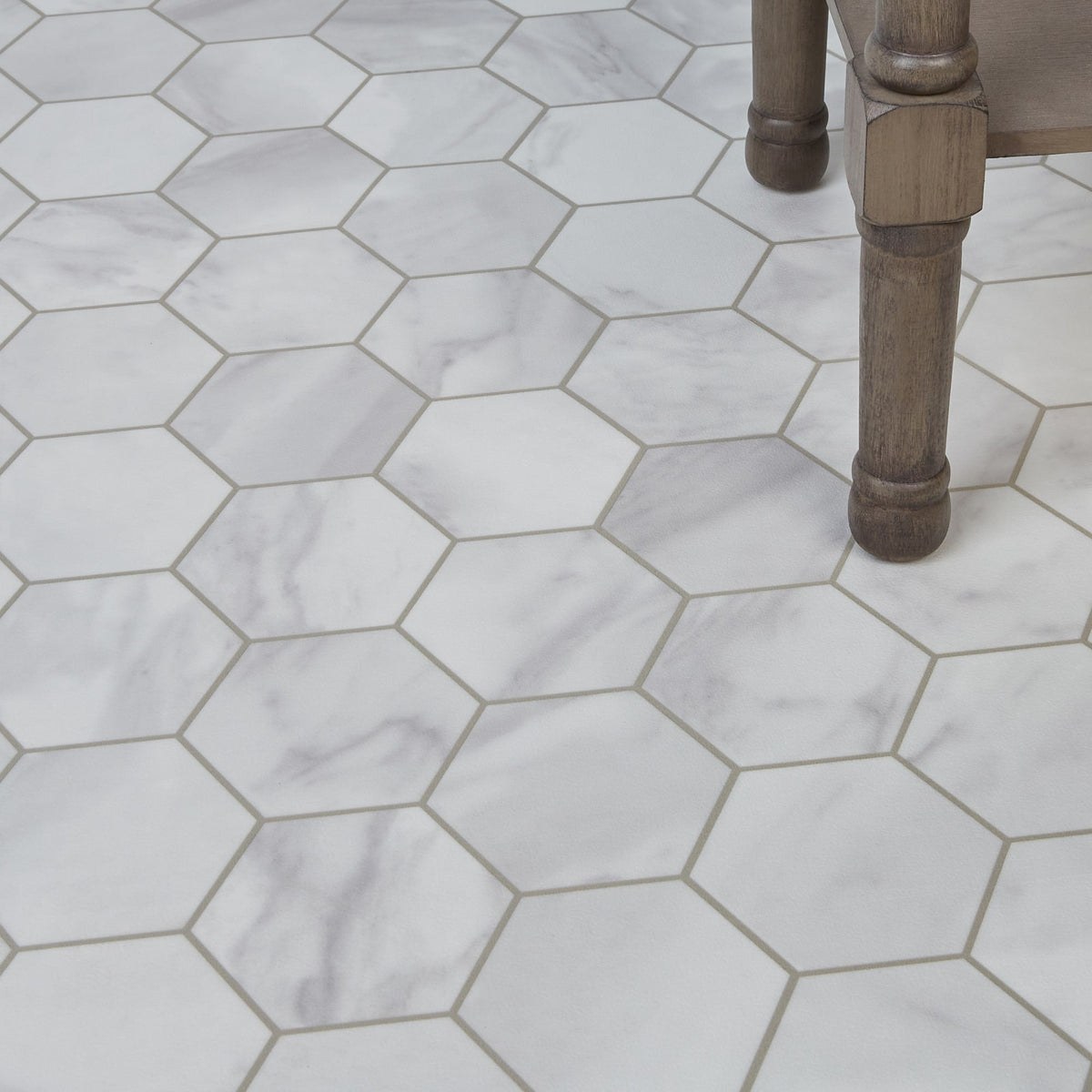 Armstrong Flooring Pickwick Landing I 12-ft W Cut-to-Length White Hexagon Stone Look Low-Gloss Finish Sheet Vinyl
