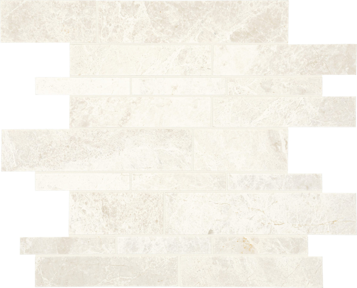 Daltile Genuine Stone Cream Swirl 11-in x 14-in Honed Natural stone Marble Linear Mosaic Floor and Wall Tile product image