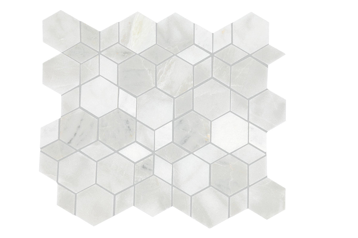 Daltile Genuine Stone Cloud Marble 11-in x 12-in Honed Natural stone Marble Hexagon Mosaic Floor and Wall Tile product image