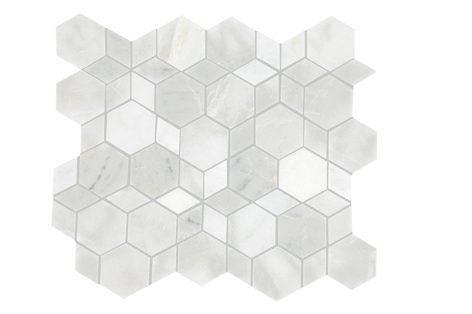 Daltile Genuine Stone Cloud Marble 11-in x 12-in Honed Natural stone Marble Hexagon Mosaic Floor and Wall Tile product image