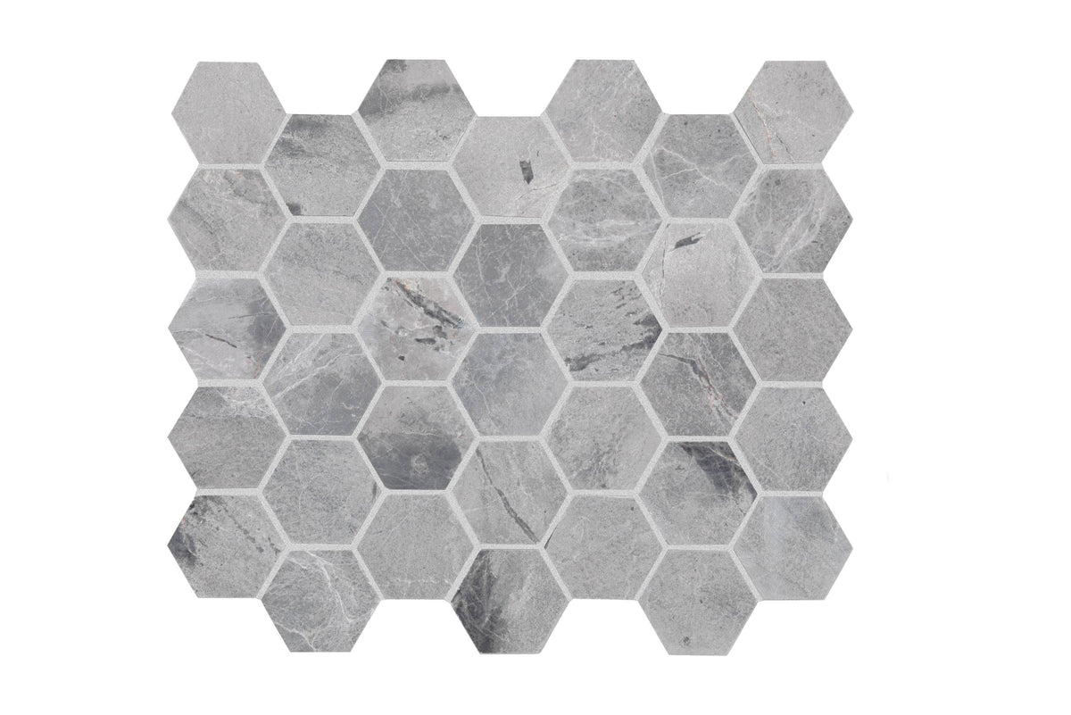 Daltile Genuine Stone Night Jewel 9-in x 11-in Honed Natural stone Marble Hexagon Mosaic Floor and Wall Tile product image