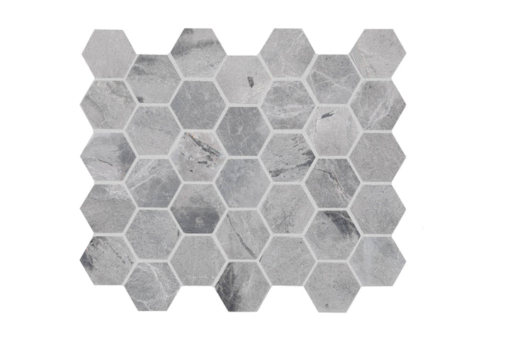 Daltile Genuine Stone Night Jewel 9-in x 11-in Honed Natural stone Marble Hexagon Mosaic Floor and Wall Tile product image