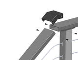 CityPost CP Gray Rail Bracket for Decking, Porches, and Deck Stairs - Easy Install, Galvanized Steel, 3-in x 6