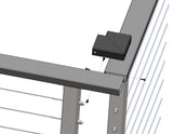 CityPost CP Grey Rail Bracket for Decking, Porches, and Deck Stairs - Easy Install, Painted Galvanized Steel, 3-in x 6-in - 1 Pack