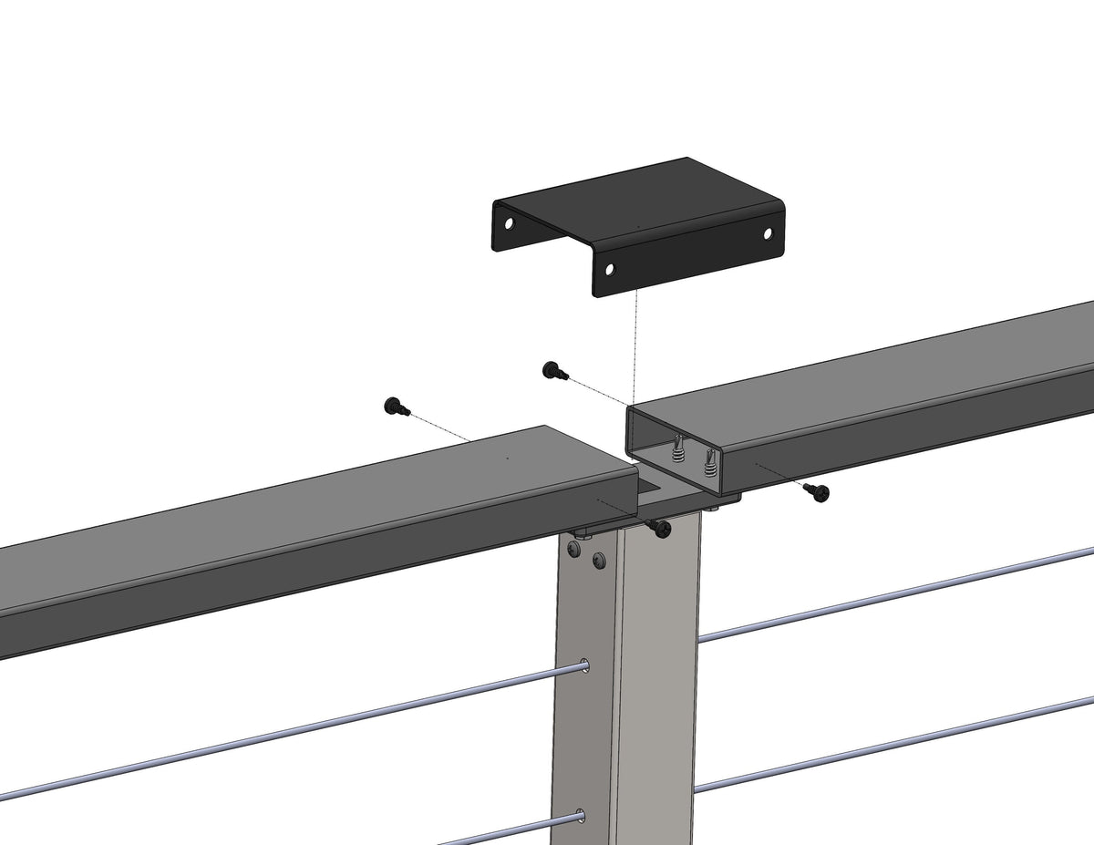 CityPost CP White Rail Bracket for Decking, Porches, and Deck Stairs - Easy Install, Painted Galvanized Steel, 3-in x 6-in (1 Pack)