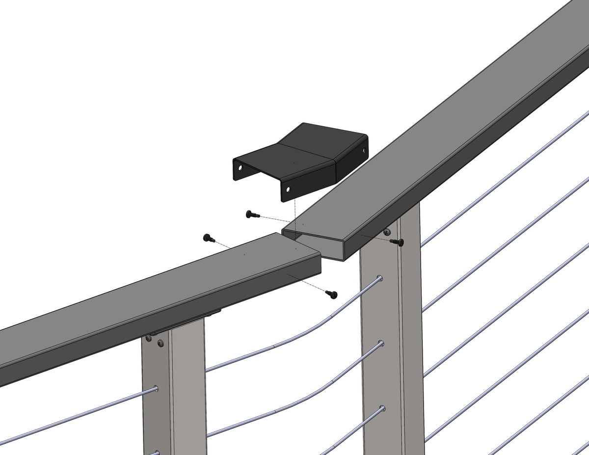 CityPost CP Grey Rail Bracket for Decking, Porches, and Deck Stairs - Easy Install, Painted Galvanized Steel, 3-in x 6-in (1 Pack)