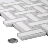Apollo Tile Gray 10-in x 10-in Polished Natural Stone Marble Basketweave Wall Tile (4.13-sq. ft/ Carton)