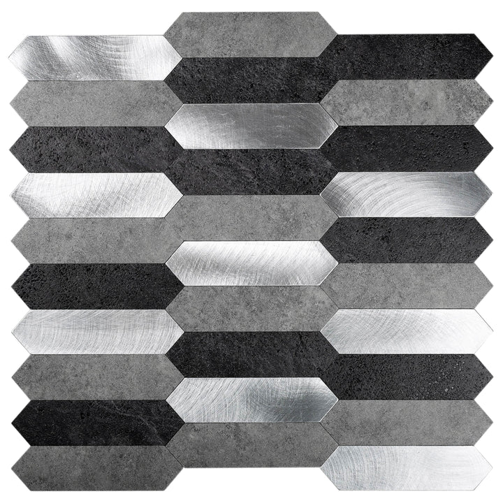 Apollo Tile (Sample) 4-in x 4-in Brushed Metal Peel and Stick Wall Tile