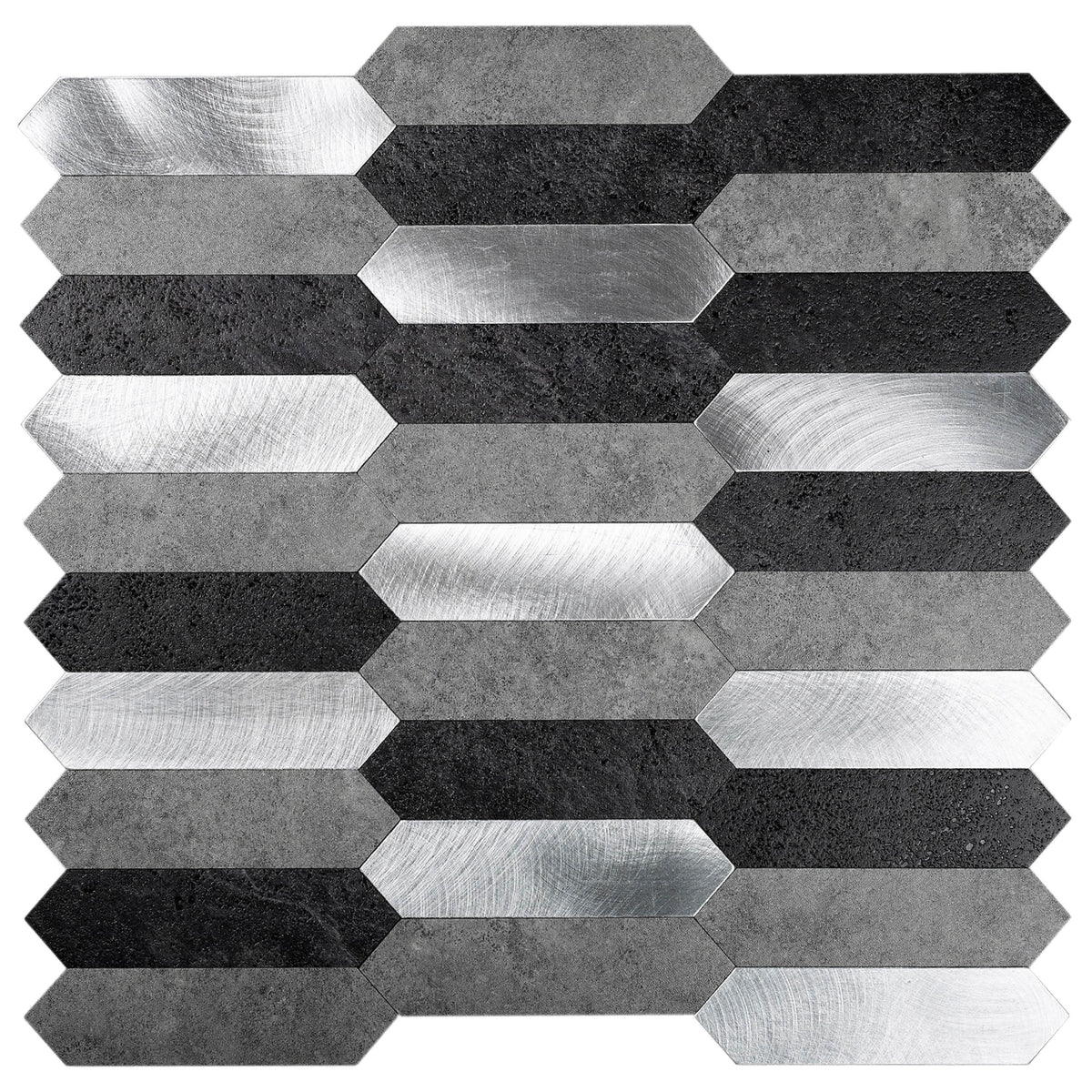 Apollo Tile (Sample) 4-in x 4-in Brushed Metal Peel and Stick Wall Tile