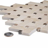 Apollo Tile (Sample) Beige 4-in x 4-in Polished Quartz Octagon Dot Mosaic Floor and Wall Tile