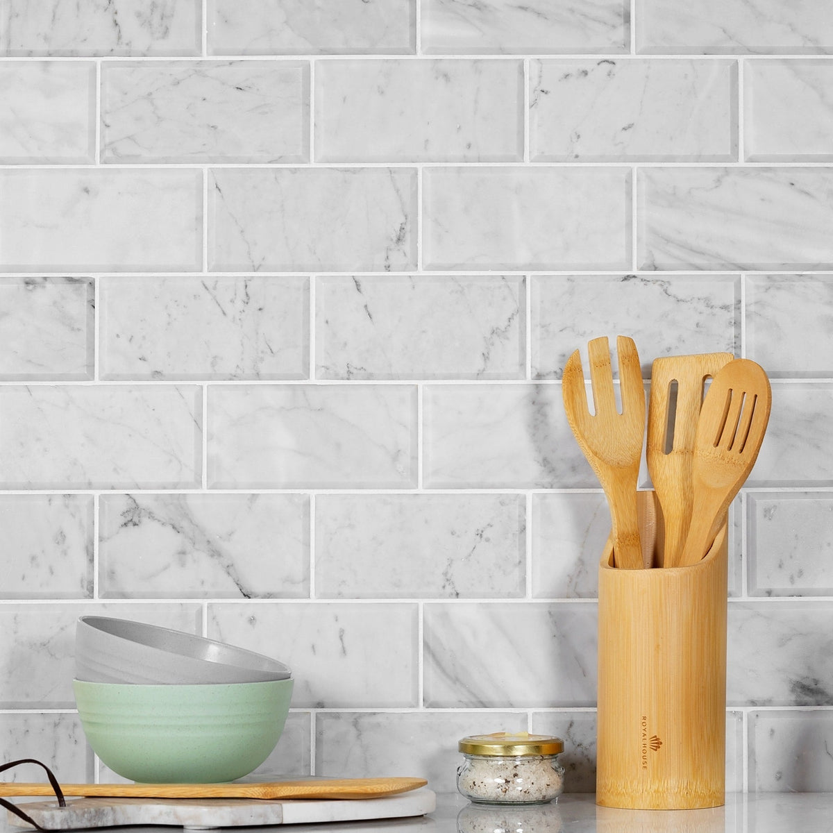 Apollo Tile (Sample) White 3-in x 6-in Polished Marble Floor and Wall Tile
