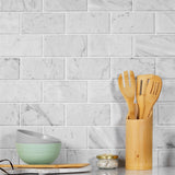Apollo Tile (Sample) White 3-in x 6-in Polished Marble Floor and Wall Tile