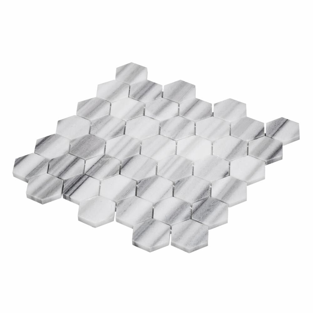 Apollo Tile (Sample) Gray 11-in x 11-in Polished Ceramic Honeycomb Mosaic Floor and Wall Tile