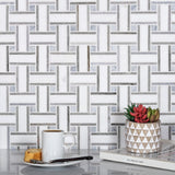 Apollo Tile Gray 10-in x 10-in Polished Natural Stone Marble Basketweave Wall Tile (4.13-sq. ft/ Carton)