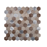 Apollo Tile Brisk Beige 11-in x 11-in Brushed PVC Hexagon Peel and Stick Wall Tile (8.79-sq. ft/ Carton)